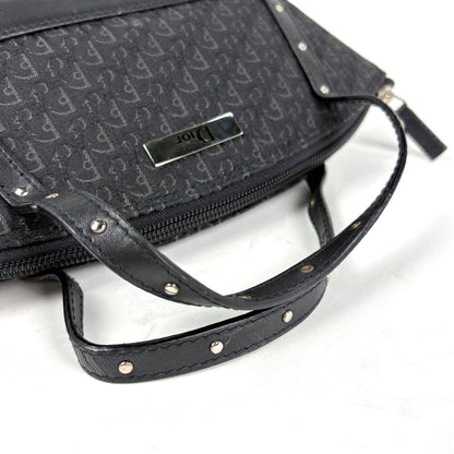 Dior Trotter Pattern Handbag Street Chic Logo Canvas Black