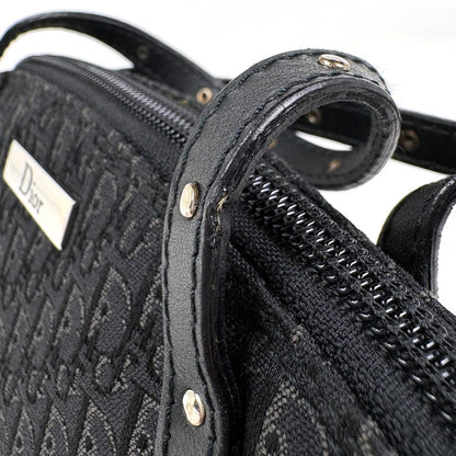 Dior Trotter Pattern Handbag Street Chic Logo Canvas Black