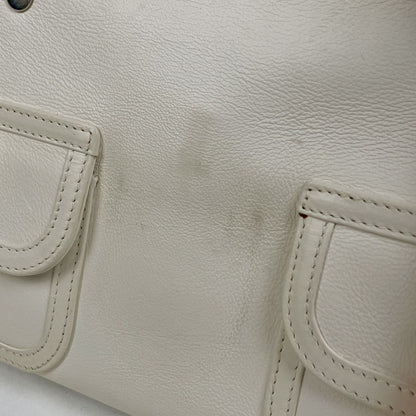 Dior Logo Handbag Flight Line Leather White