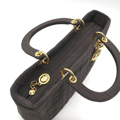Dior Lady Cannage Nylon Hand Purse Brown
