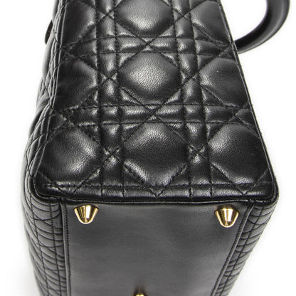 Dior Large Lady Dior Zip Black Canada Lambskin Leather Handbag