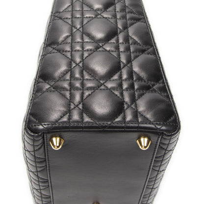 Dior Large Lady Dior Zip Black Canada Lambskin Leather Handbag