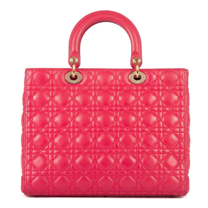 Dior Lady Dior Pink Cannage Leather Handbag