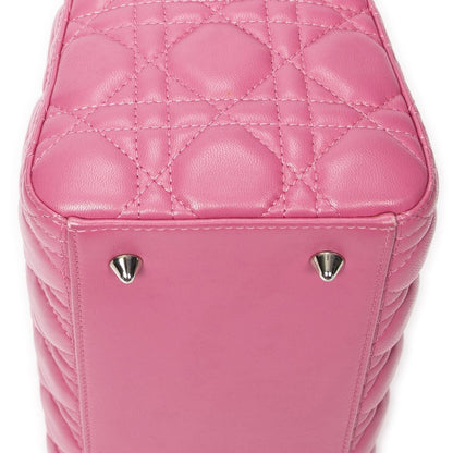 Dior Lady Dior Zip Pink Kanji Lambskin Leather Handbag