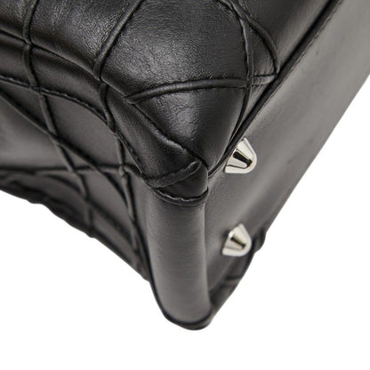 Dior Cannage Granville Chain Handbag Black Leather