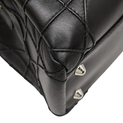 Dior Cannage Granville Chain Handbag Black Leather