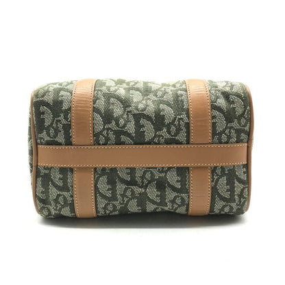 Dior Trotter Mini Boston Hand Bag Green Canvas Leather