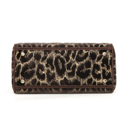 Dior Handbag Light Velvet 2-Way Leopard