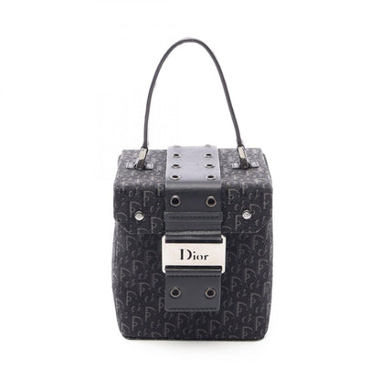 Dior Handbag Street Chic Trotter Black Canvas Leather Vanity