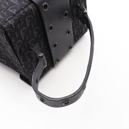 Dior Handbag Street Chic Trotter Black Canvas Leather Vanity