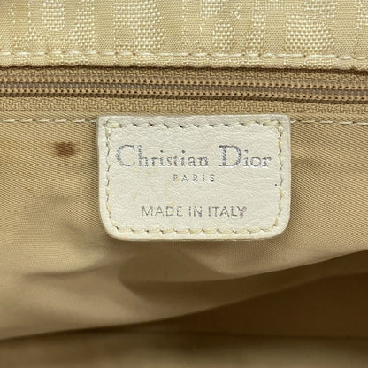 Dior Handbag Trotter Canvas Beige Silver