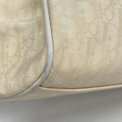 Dior Handbag Trotter Canvas Beige Silver