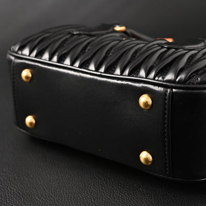 Miu Miu Black Matelassé Leather Top Handle Bag