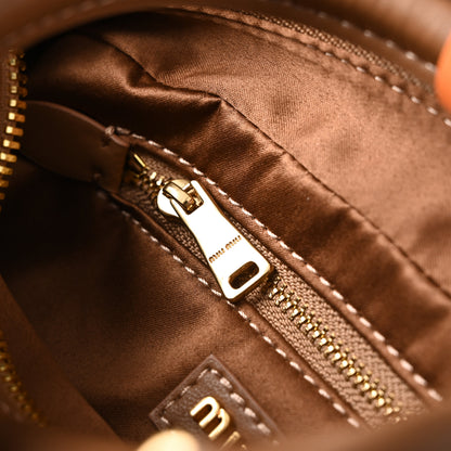 Miu Miu Matelassé Leather Top Handle Bag – Caramel Brown