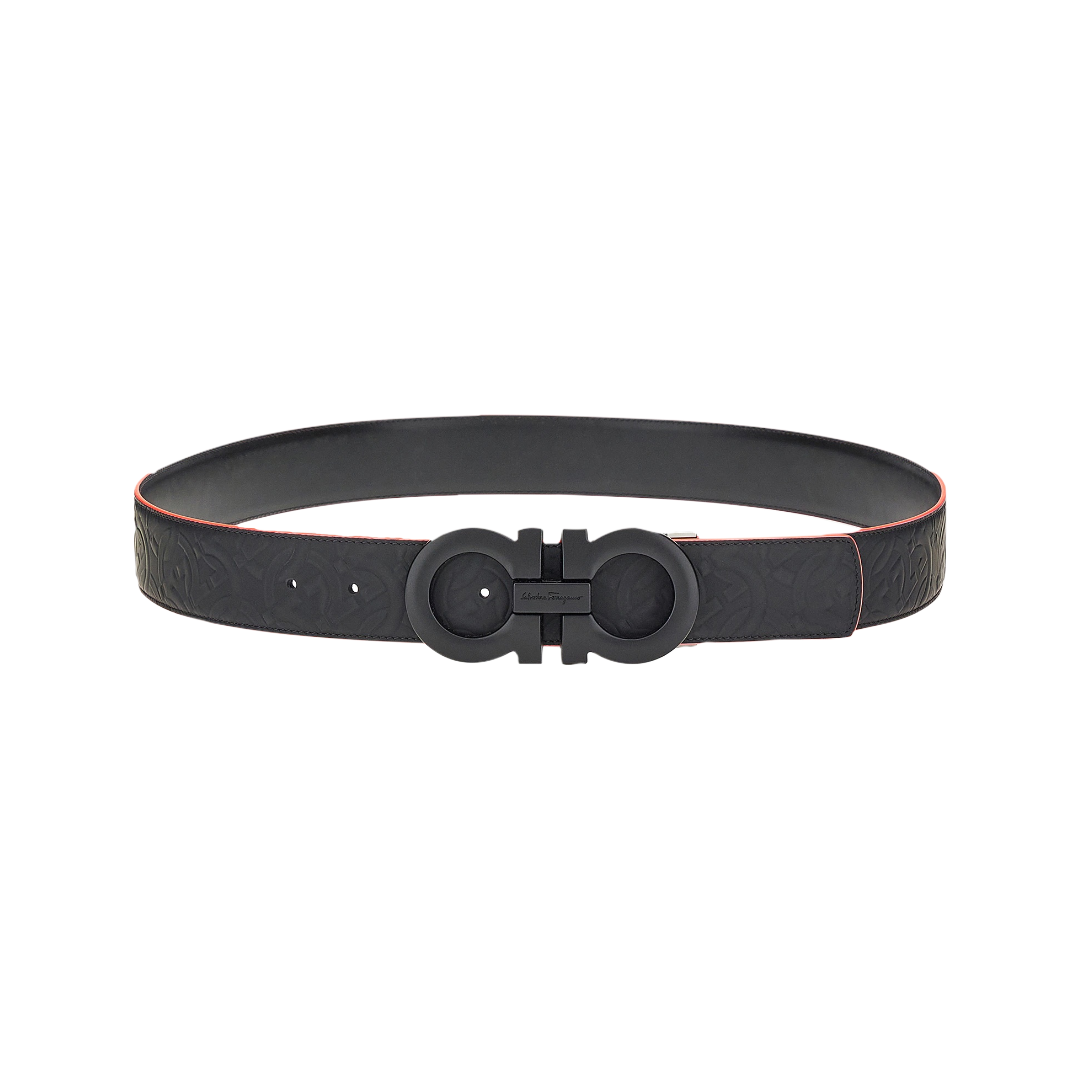 SALVATORE FERRAGAMO BELT NERO-RED