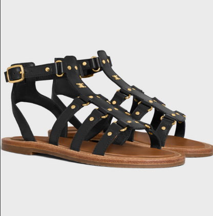 Celine Gladiator Style Sandal Black Calfskin