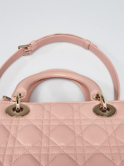 Medium Lady Dior Bag Blush Cannage Lambskin