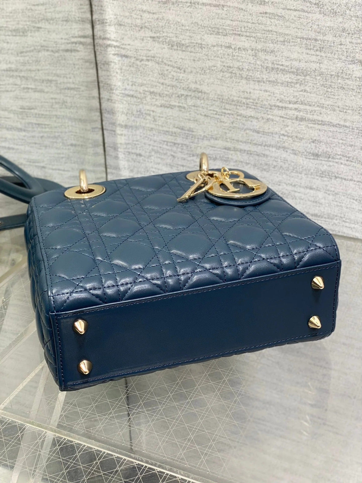 Dior 2026 Mini Lady Dior Bag Dark Blue Lambskin 247370
