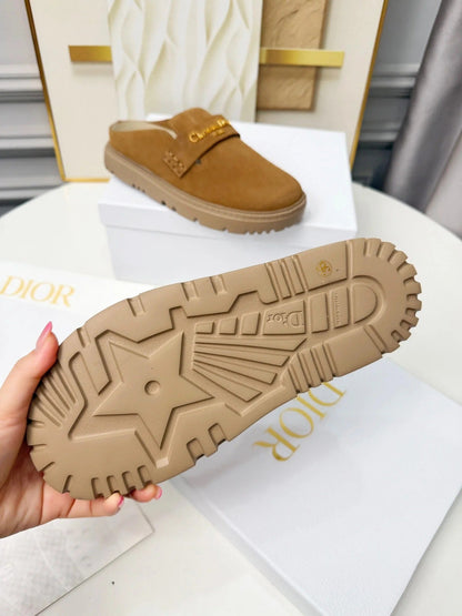Dior 2026 Mule Camel Suede Cowhide 717872