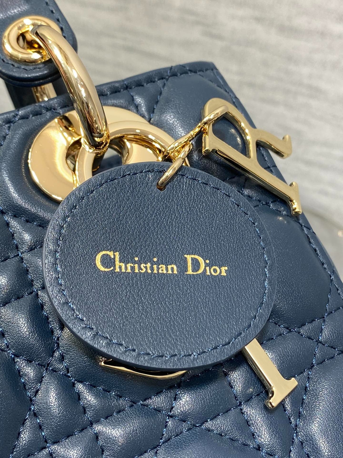 Dior 2026 Mini Lady Dior Bag Dark Blue Lambskin 247370