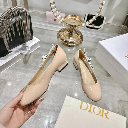 CD 26 Lolita Ballet Flats 30 Beige Patent Leather 679731