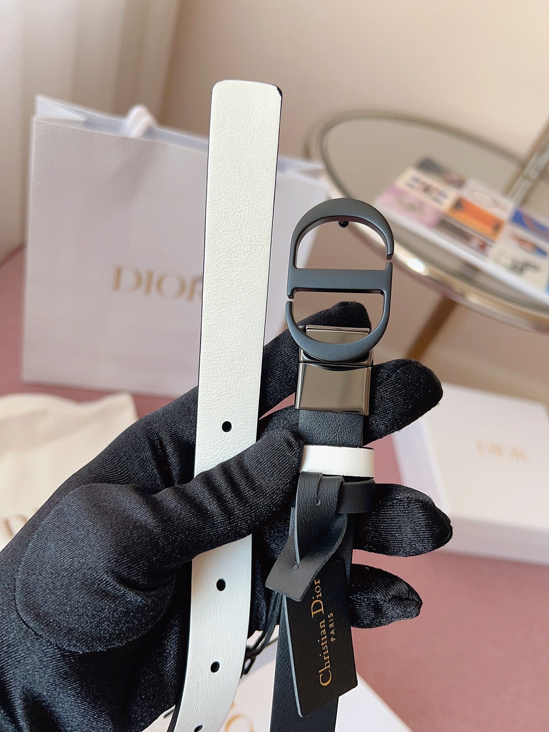 DIOR 25S BELT 20 MM IN BLACK CALFSKIN 618008