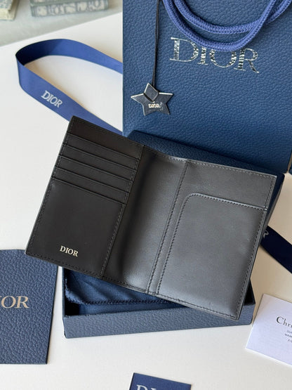 CD Diamond Saddle Passport Black Cowhide