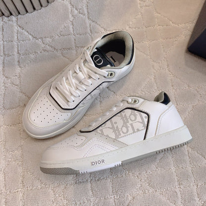 CD B27 Low-Top Sneaker White Black Print Calfskin