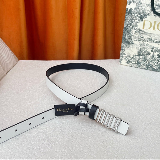 DIOR 25S BELT 20 MM IN WHITE CALFSKIN 562037