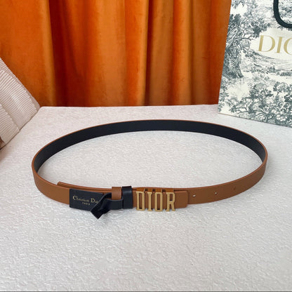 DIOR 25S BELT 20 MM IN BROWN CALFSKIN 562035