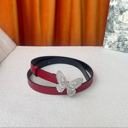 DIOR 25S BELT 20 MM IN RED CALFSKIN 567927