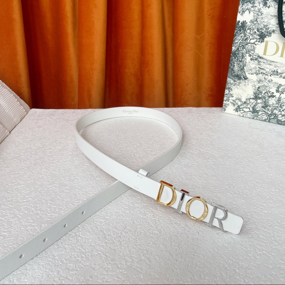 DIOR 25S BELT 20 MM IN WHITE CALFSKIN 562163