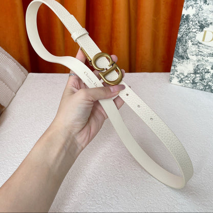 DIOR 25S BELT 20 MM IN CREAM WHITE CALFSKIN 563225