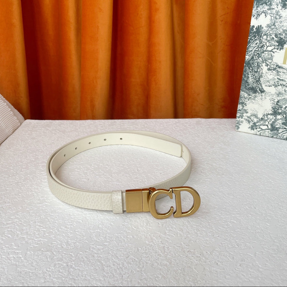 DIOR 25S BELT 20 MM IN CREAM WHITE CALFSKIN 563225