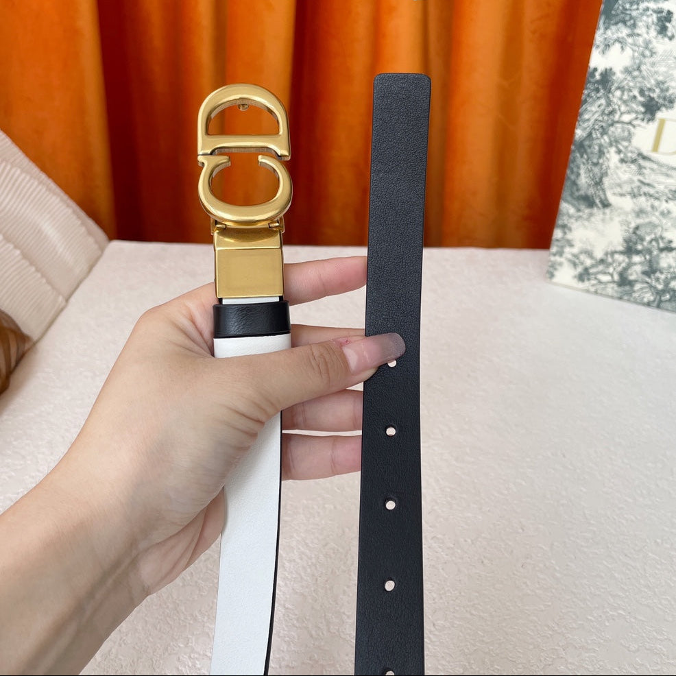 DIOR 25S BELT 20 MM IN WHITE CALFSKIN 563227