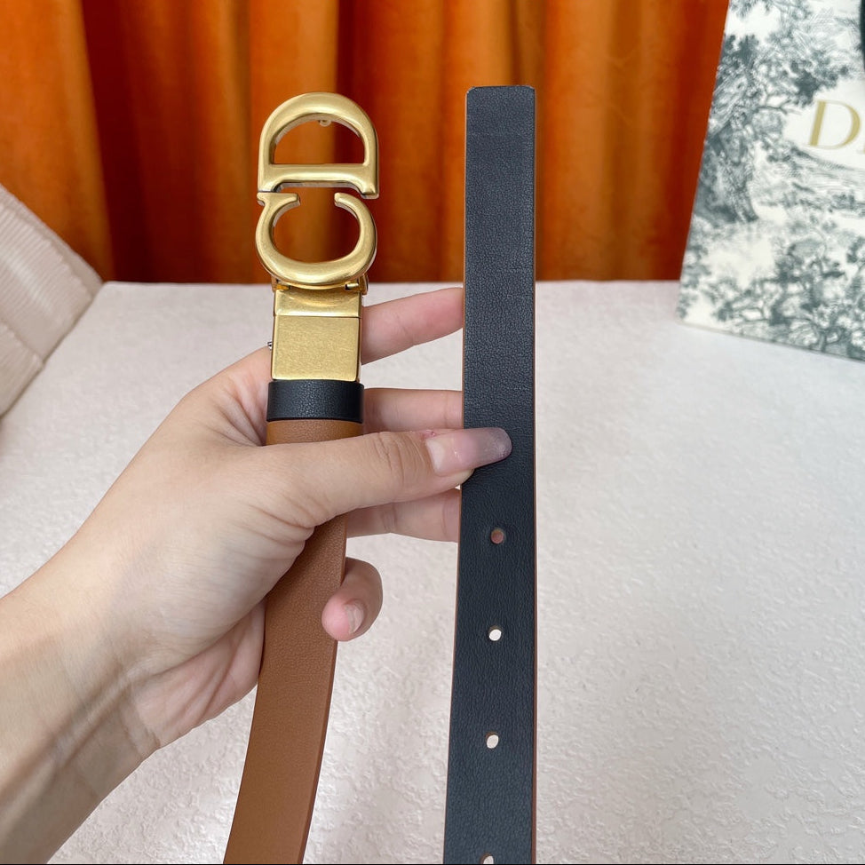 DIOR 25S BELT 20 MM IN BROWN CALFSKIN 563228