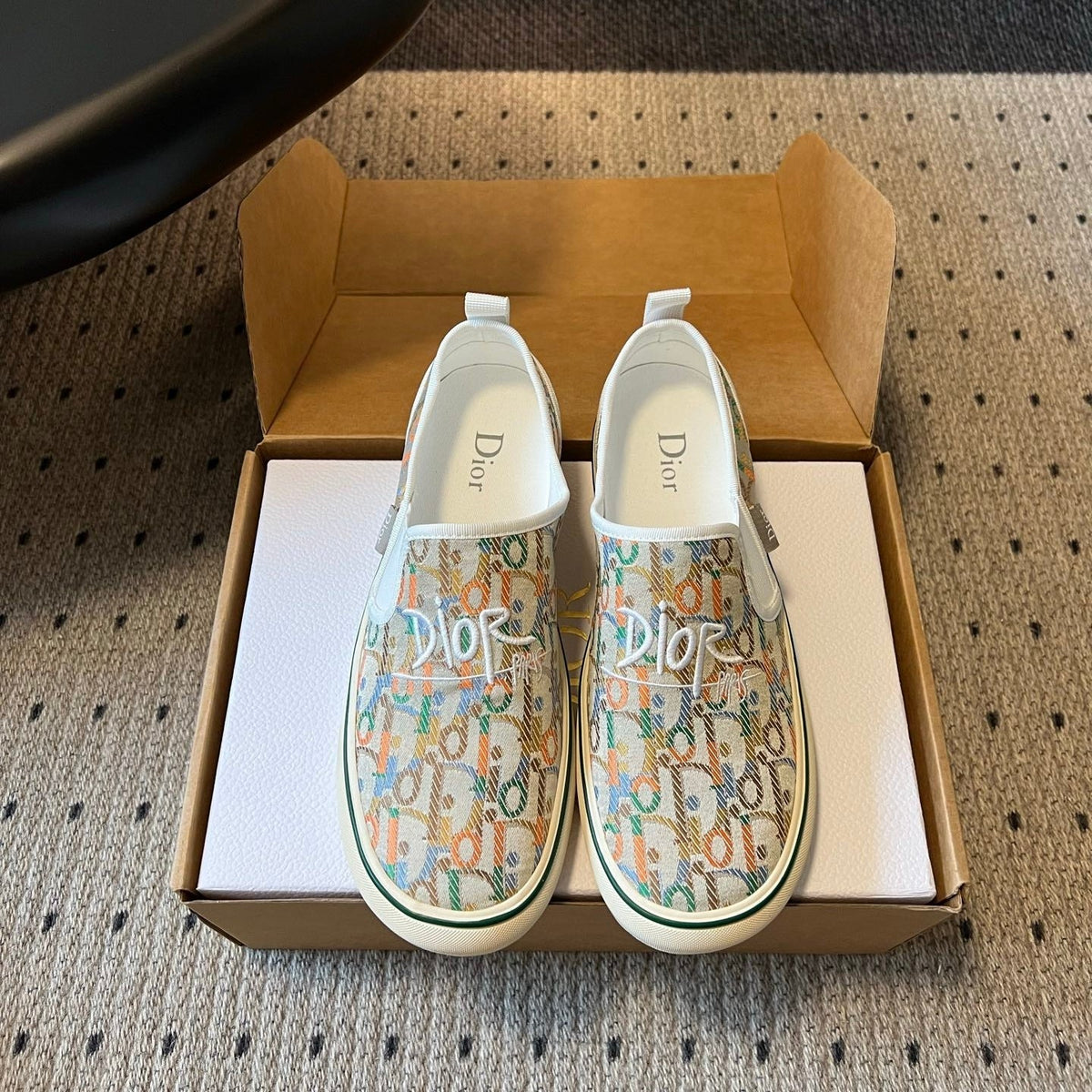CD 26s Slip-on Shoes Cream Multicolor Canvas 903390