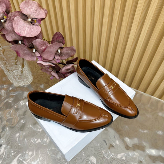 CELINE Loafers Brown Leather 285918