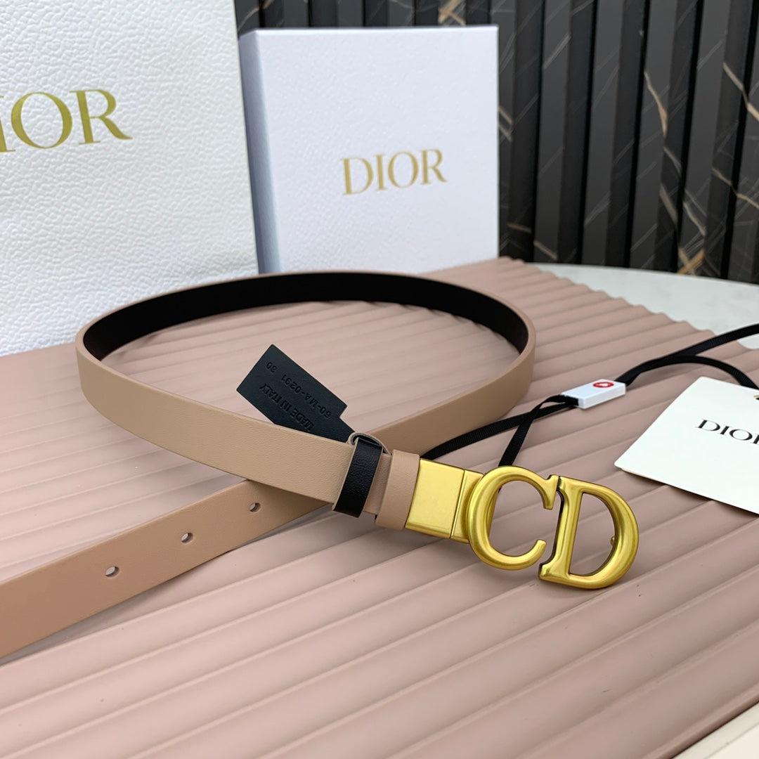 DIOR 25S BELT 20 MM IN TAN BEIGE CALFSKIN 568722