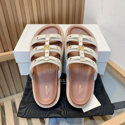 TIPPI SLIDE IN CANVAS & CALFSKIN NATURAL WHITE