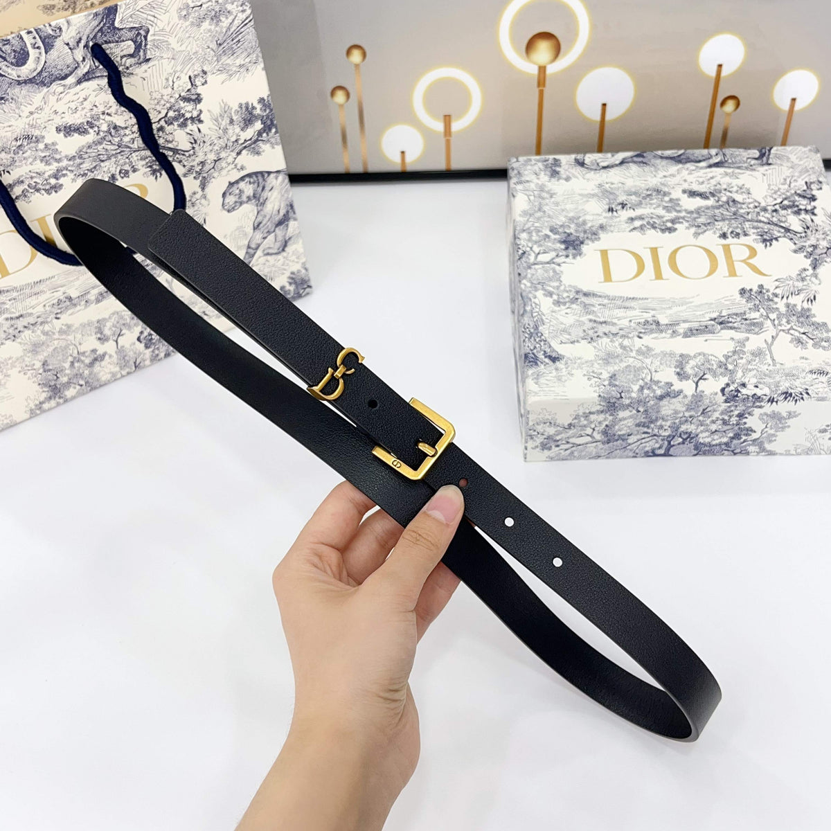 DIOR 25S BELT 20 MM IN BLACK CALFSKIN 570112
