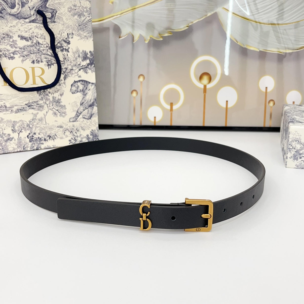 DIOR 25S BELT 20 MM IN BLACK CALFSKIN 570112
