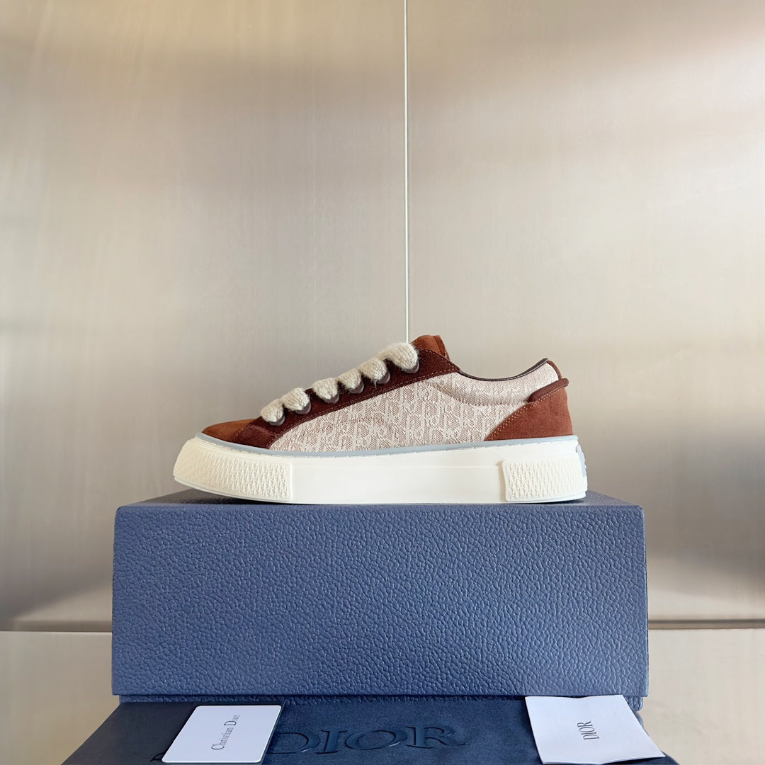CD B33 Sneaker 40mm Dark Brown Mix Light Brown Monogram Suede