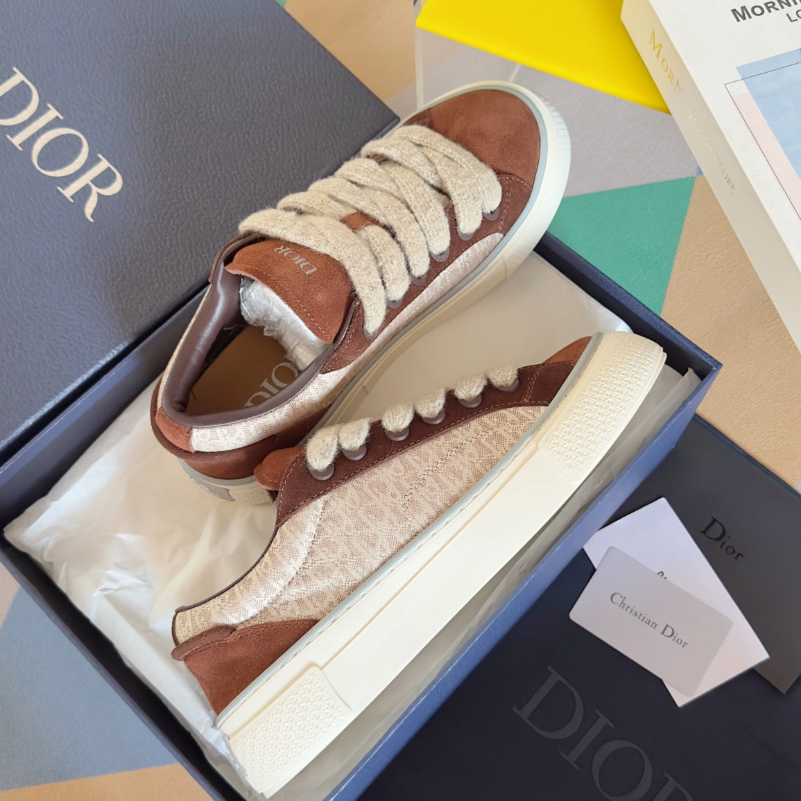 CD B33 Sneaker 40mm Dark Brown Mix Light Brown Monogram Suede