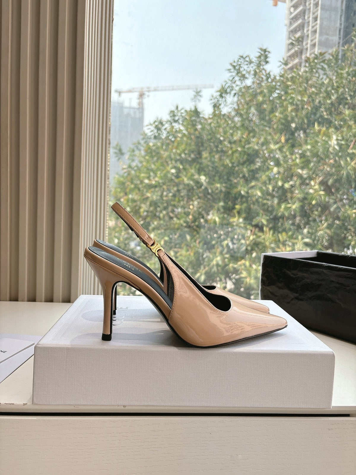 CELINE Slingbacks Pink Patent Leather 285941