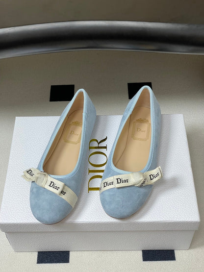 CD J'Adior Ballet Flat Light Blue Suede 834926