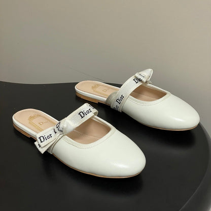 CD J'Adior Mules Cream Beige Leather 834935