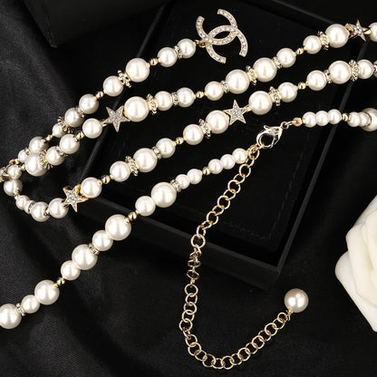CHANEL 25S CHAIN BELT IN WHITE PEARL 612712