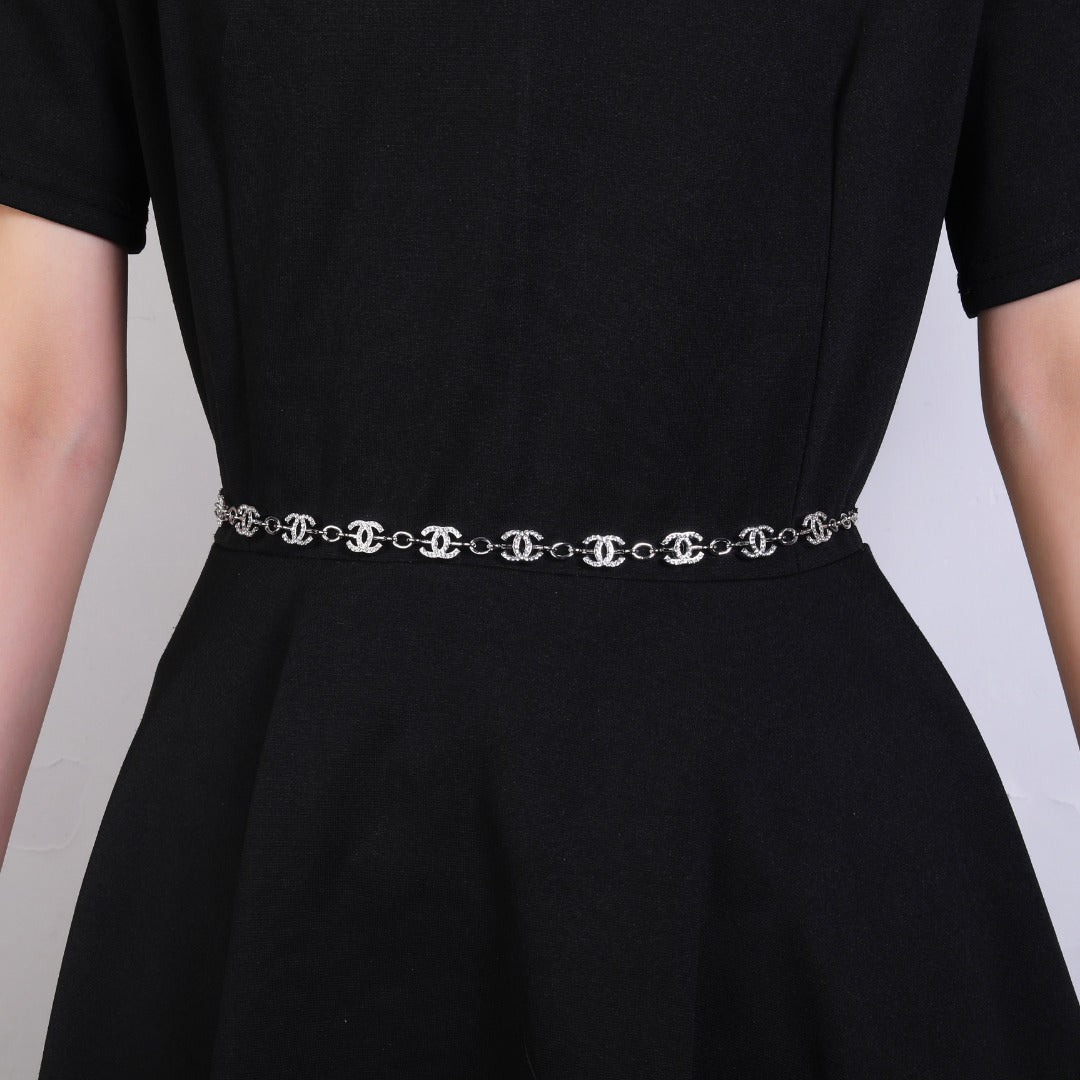CHANEL 25S CHAIN BELT IN SILVER METALLIC 614472