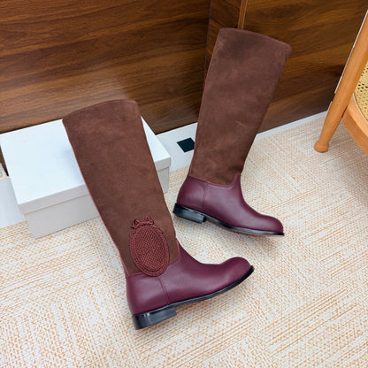 CD 26s Riding Boots Burgundy Suede Leather 973975
